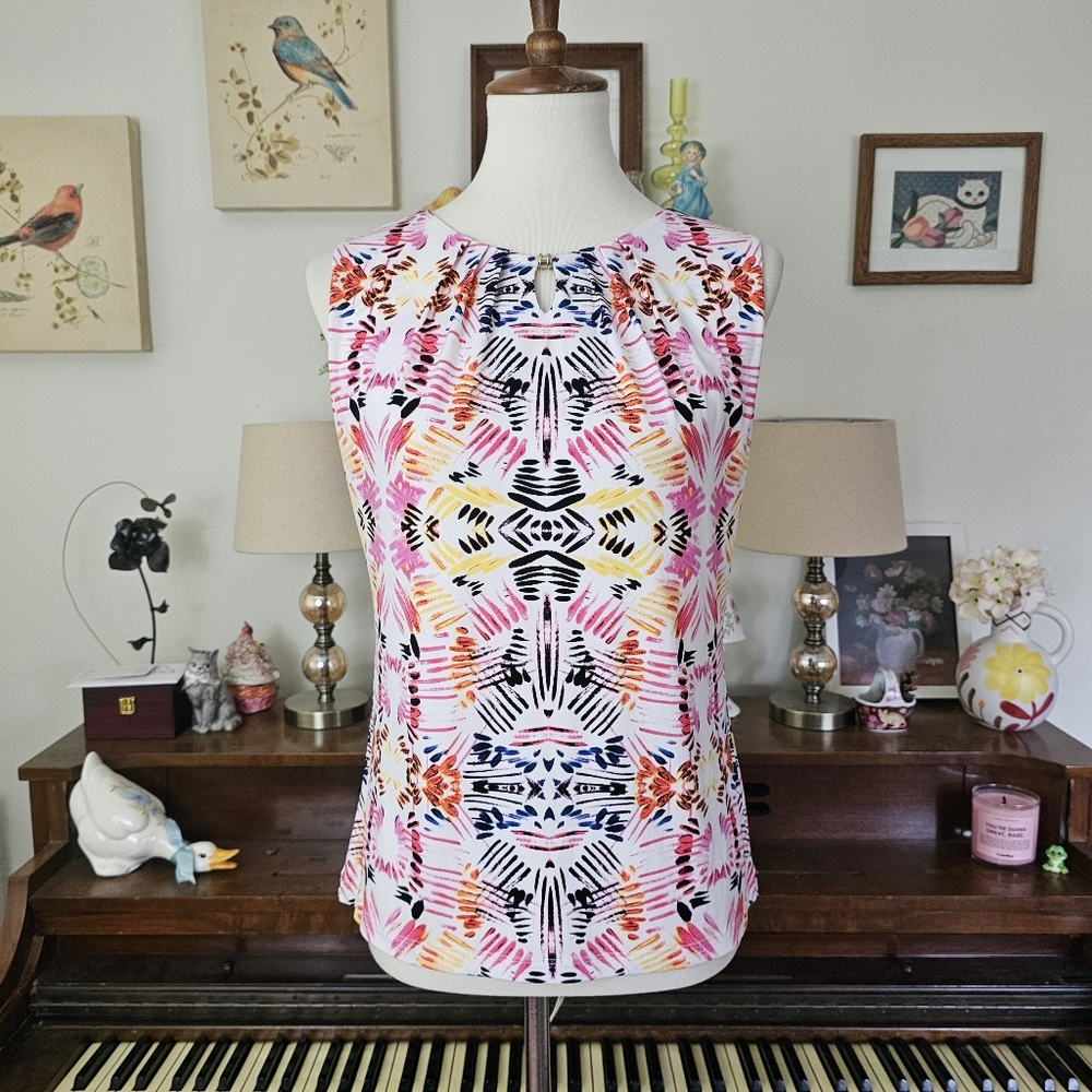 Ivanka Trump Kaleidoscope Keyhole Top